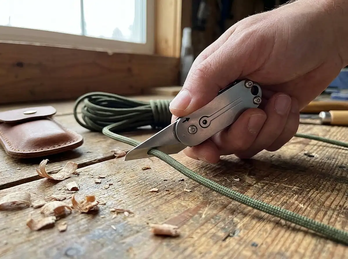 Funbro knife used outdoors on a camping trip — durable EDC gear in action