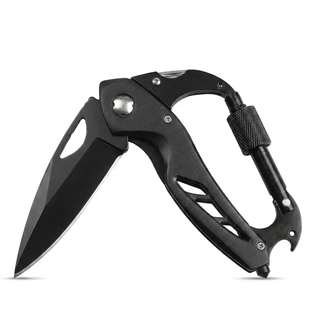 FUNBRO Multitool Carabiner with pocket knife, bottle opener, glass breaker and screwdriver